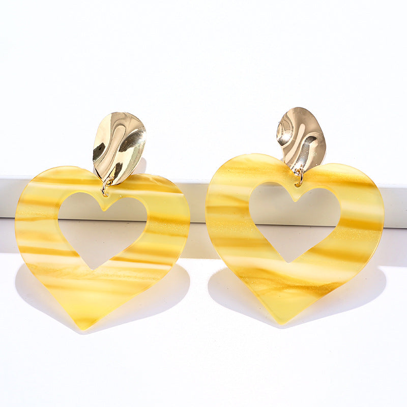 Wholesale Acrylic Heart Gradient Earrings